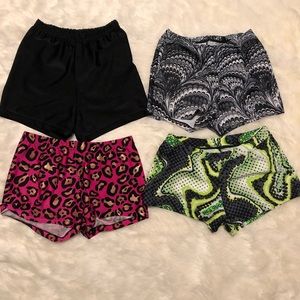 Bundle of Four Dance Shorts. All Adult Medium.